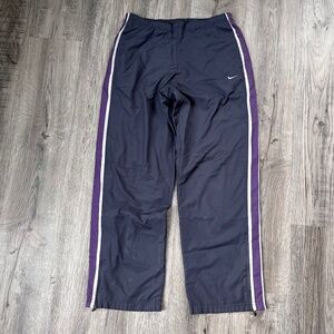 VINTAGE Nike Athletic Track Pants Women's medium 8-10 Gray purple Lined 90s
